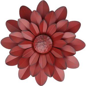 Coral Multiple Layer Metal Flower Wall Art Decor Hanging for Indoor Outdoor